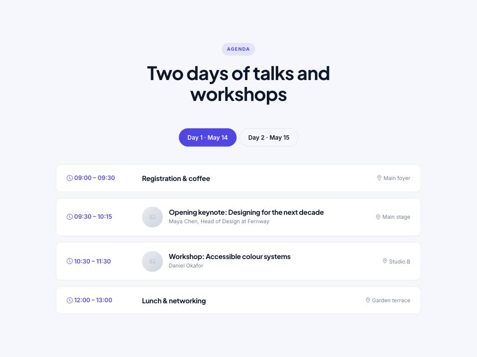 Example of the schedule section
